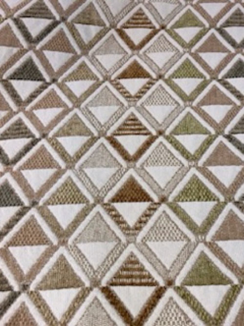 Textured Geometric Upholstery Fabric Brown Triangle Diamond Trellis 2 Yds New